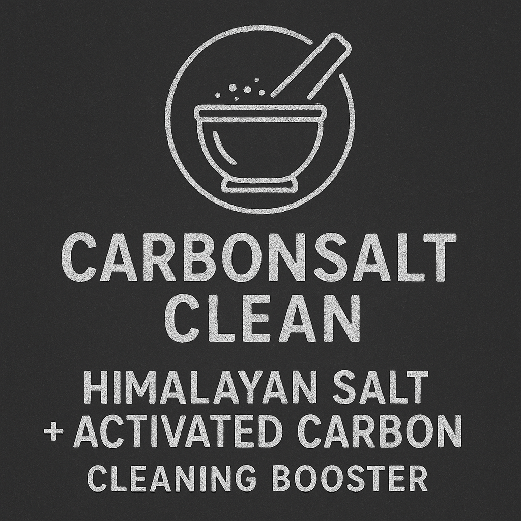 CARBONSALT CLEAN chalkboard logo with mortar and pestle