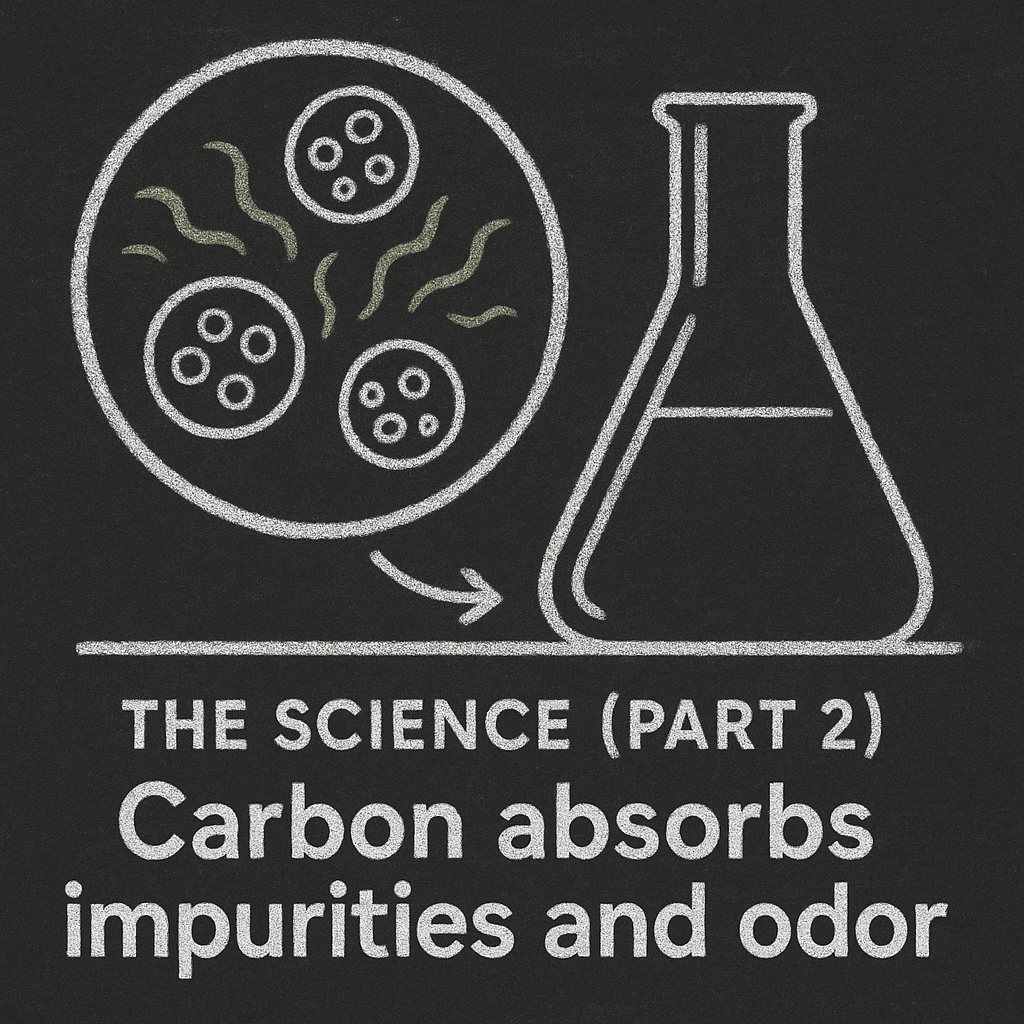 The science (Part 2) – Carbon adsorbs impurities and odor graphic